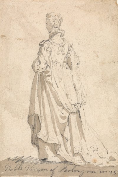 Étude de costume de figure - Noble Vierge de Bologne - Thomas Girtin